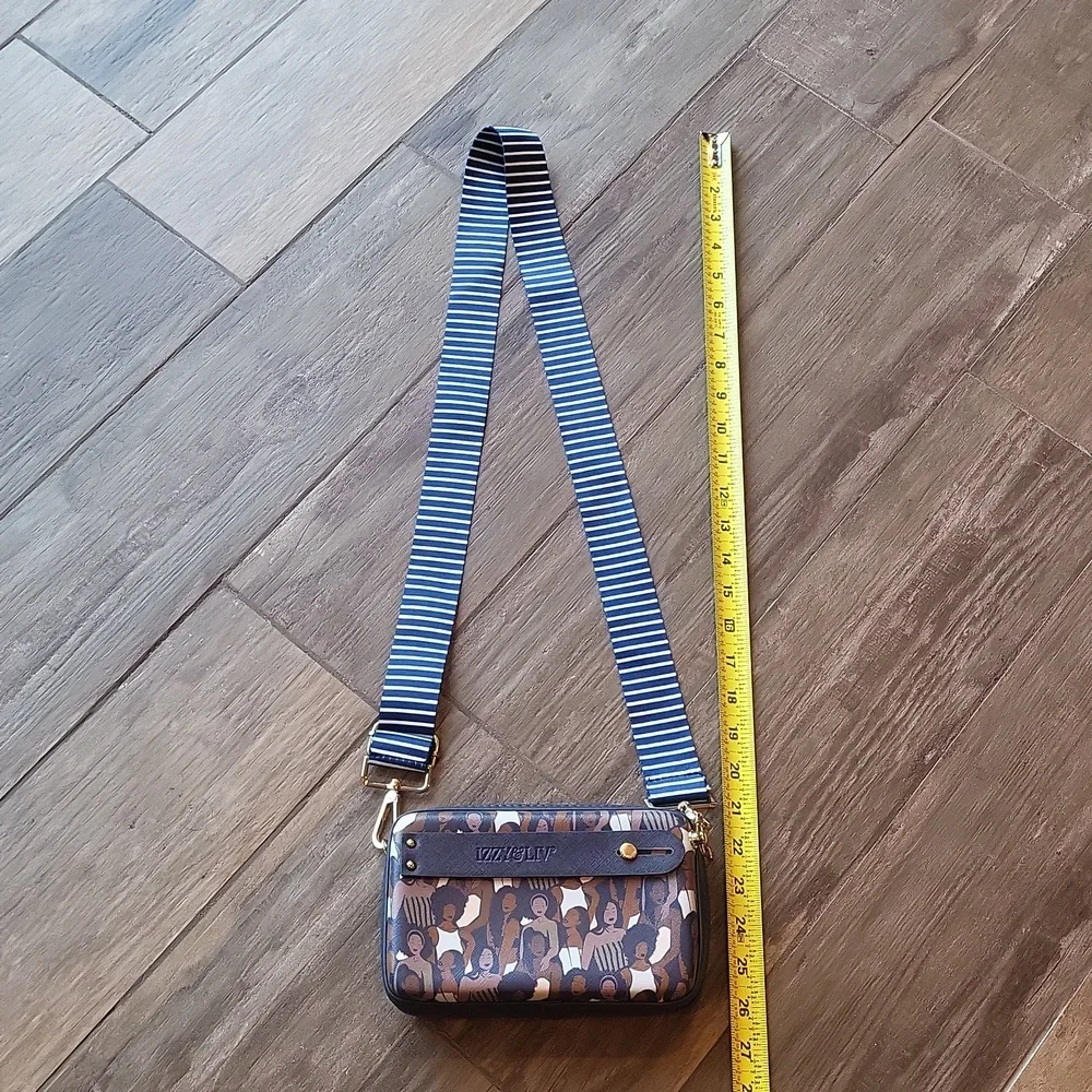 IZZY & LIV Powerful Women Crossbody Clutch Bag w/ Adjustable Strap Gold Accents - Picture 13 of 13